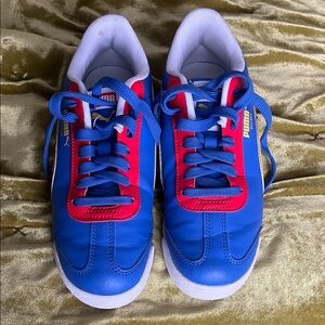 Puma Kids Vibrant Blue and Red Sneakers